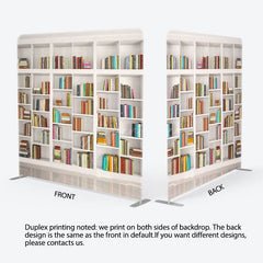 Aperturee - Aperturee Neat White Bookshelf Photo Square Tension Backdrop