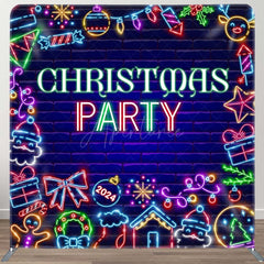 Aperturee - Aperturee Neon Light Brick Wall Pillow Cover Christmas Backdrop