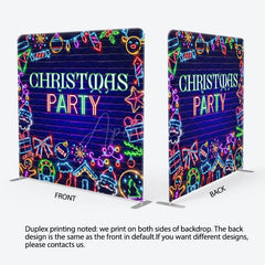 Aperturee - Aperturee Neon Light Brick Wall Pillow Cover Christmas Backdrop