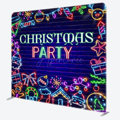 Aperturee - Aperturee Neon Light Brick Wall Pillow Cover Christmas Backdrop