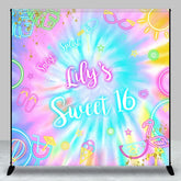Aperturee - Aperturee Neon Shiny Pattern Summer Custom Birthday Backdrop