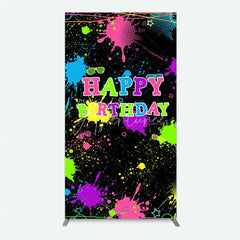 Aperturee - Aperturee Neon Splatter Pajama Party Rectangle Backdrop Glow Paint Sleepover Photography Background