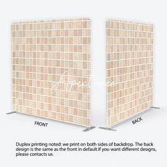 Aperturee - Aperturee Neutral Beige Cream Mosaic Tile Pattern Square Double-Sided Backdrop Versatile Modern Minimalist Photography