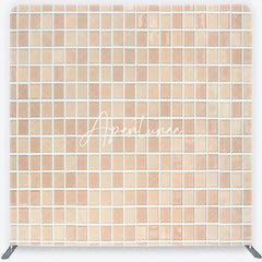 Aperturee - Aperturee Neutral Beige Cream Mosaic Tile Pattern Square Double-Sided Backdrop Versatile Modern Minimalist Photography