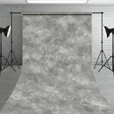 Aperturee - Aperturee Neutral Gray Textured Abstract Sweep Backdrop Hand-painted Plaster Effect for Professional Studio Photography