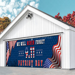Aperturee - Aperturee Never Forget 911 Patriot Day Flag Garage Door Banner
