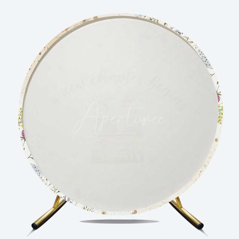 Aperturee Aperturee New Chapter Begin Floral Round Bridal Shower Cover