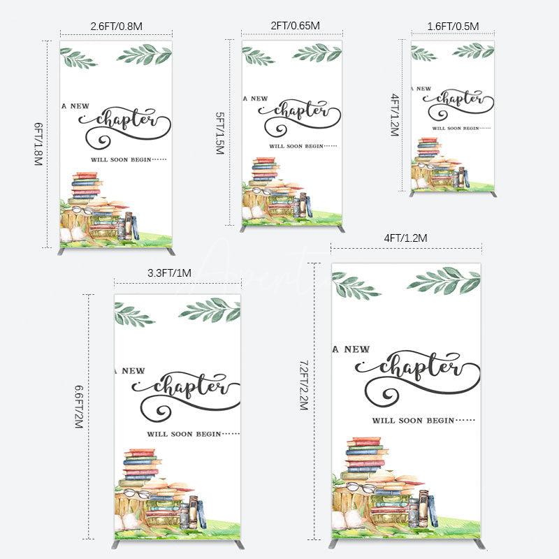 Aperturee - Aperturee New Chapter Books Baby Shower Sweet Rectangle Backdrop