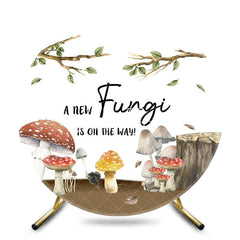 Aperturee - Aperturee New Fungi Is On The Way Round Baby Shower Backdrop