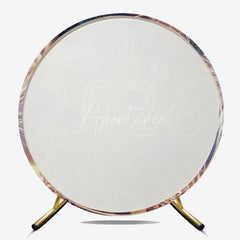 Aperturee - Aperturee New Year’s Eve 2026 Countdown Clock Round Backdrop Gold Fireworks and Glitter Elegant Midnight Party Decor