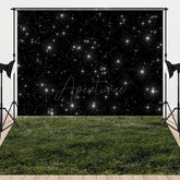 Aperturee - Aperturee Night Black Starry Sky Grassland Combo Set Backdrop
