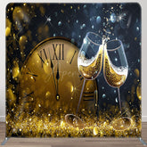 Aperturee - Aperturee Night Clock Champagne New Year Pillow Case Backdrop