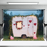 Aperturee - Aperturee Night Forest Lighted Rose Car Valentines Day Backdrop