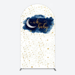 Aperturee - Aperturee Night Gold Stars Oh Baby Gender Reveal Arch Backdrop