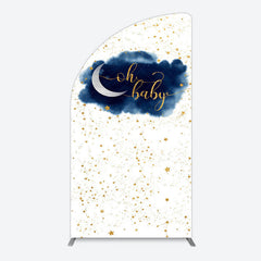 Aperturee - Aperturee Night Gold Stars Oh Baby Gender Reveal Half Moon Arch Backdrop