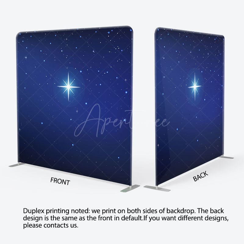 Aperturee - Aperturee Night Holy Star Light Xmas Tension Fabric Backdrop