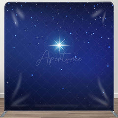 Aperturee - Aperturee Night Holy Star Light Xmas Tension Fabric Backdrop