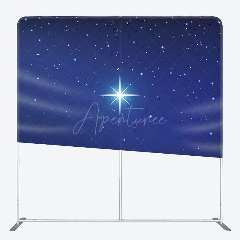 Aperturee - Aperturee Night Holy Star Light Xmas Tension Fabric Backdrop