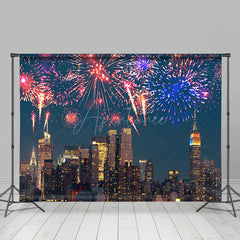 Aperturee - Aperturee Night Modern City Colorful Sparkle New Year Backdrop