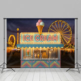 Aperturee - Aperturee Night Playground Ice Cream Shop Photography Backdrop
