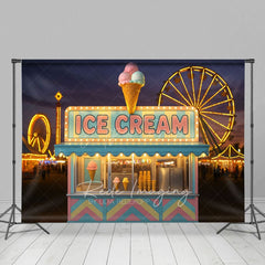 Aperturee - Aperturee Night Playground Ice Cream Shop Photography Backdrop