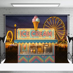 Aperturee - Aperturee Night Playground Ice Cream Shop Photography Backdrop