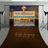 Aperturee - Aperturee Night Playground Ice Cream Shop Sweep Photo Backdrop