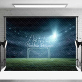 Aperturee - Aperturee Night Soccer Field Stadium Backdrop Goalpost Sports Game Photography Background