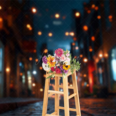 Aperturee - Aperturee Night Street Bokeh Alley Backdrop For Photography