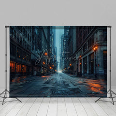 Aperturee - Aperturee Night Street Building Architecture Photo Backdrop