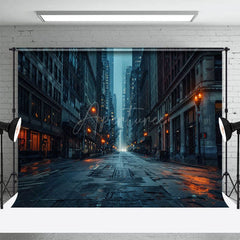 Aperturee - Aperturee Night Street Building Architecture Photo Backdrop