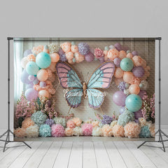 Aperturee - Aperturee Noble Fresh Butterfly Flowers Sweet Wedding Backdrop