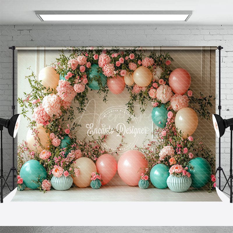 Aperturee - Aperturee Noble Sweet Floral Balloon Arch Wedding Backdrop