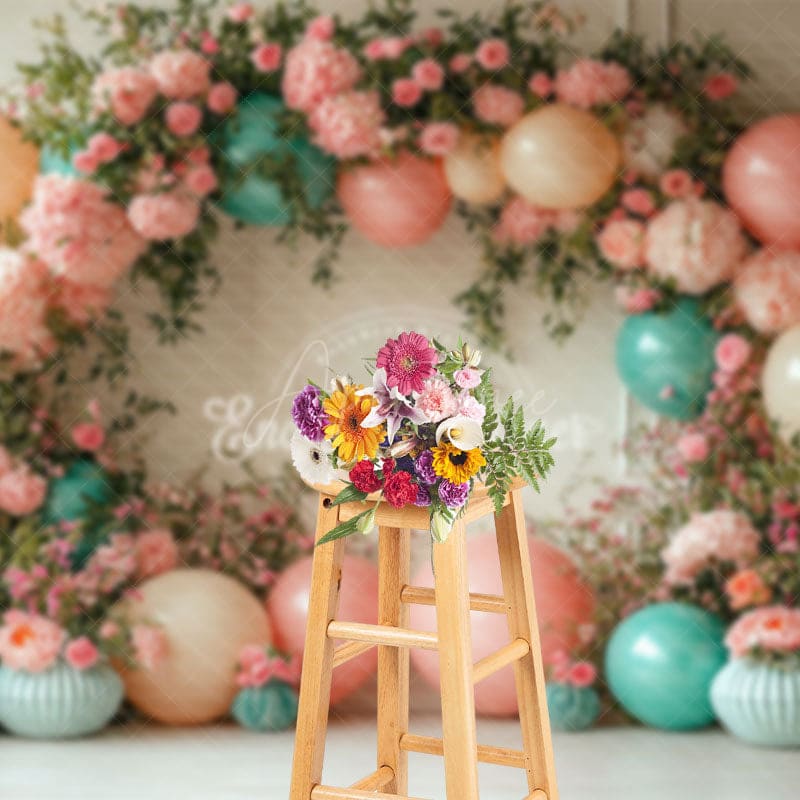 Aperturee - Aperturee Noble Sweet Floral Balloon Arch Wedding Backdrop