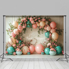 Aperturee - Aperturee Noble Sweet Floral Balloon Arch Wedding Backdrop