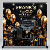 Aperturee Aperturee Not Old Just Classic Custom Birthday Backdrop Vintage Black Car and Gold Balloons Personalized Party for Him