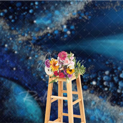 Aperturee - Aperturee Ocean Blue Fluid Flow and Pearl Bubbles Backdrop Abstract Art Photography Background Elegant Birthday Decor