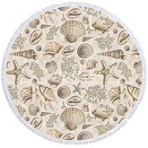 Aperturee - Aperturee Oceanic Summer Vibe Pattern Cute Round Beach Towel