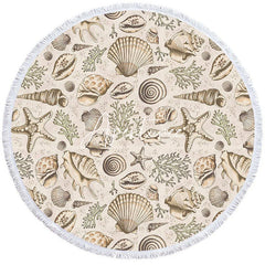 Aperturee - Aperturee Oceanic Summer Vibe Pattern Cute Round Beach Towel