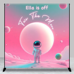 Aperturee - Aperturee Off Two The Moon Pink Galaxy Custom Birthday Backdrop