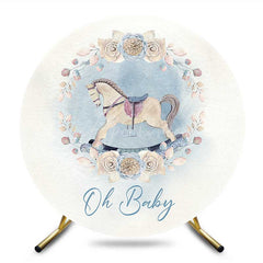 Aperturee Aperturee Oh Baby Floral Carousel Round Gender Reveal Backdrop