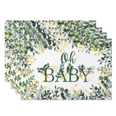 Aperturee - Aperturee Oh Baby Spring Greenery Dining Set of 4 Placemats