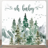 Aperturee - Aperturee Oh Baby Woods Fabric Backdrop Cover for Baby Shower