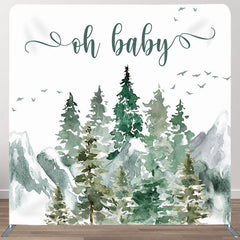Aperturee - Aperturee Oh Baby Woods Fabric Backdrop Cover for Baby Shower
