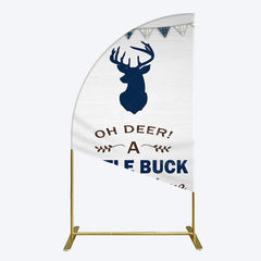 Aperturee - Aperturee Oh Dear A Little Buck Flag Baby Shower Half Moon Arch Backdrop