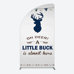 Aperturee - Aperturee Oh Dear A Little Buck Flag Baby Shower Half Moon Arch Backdrop