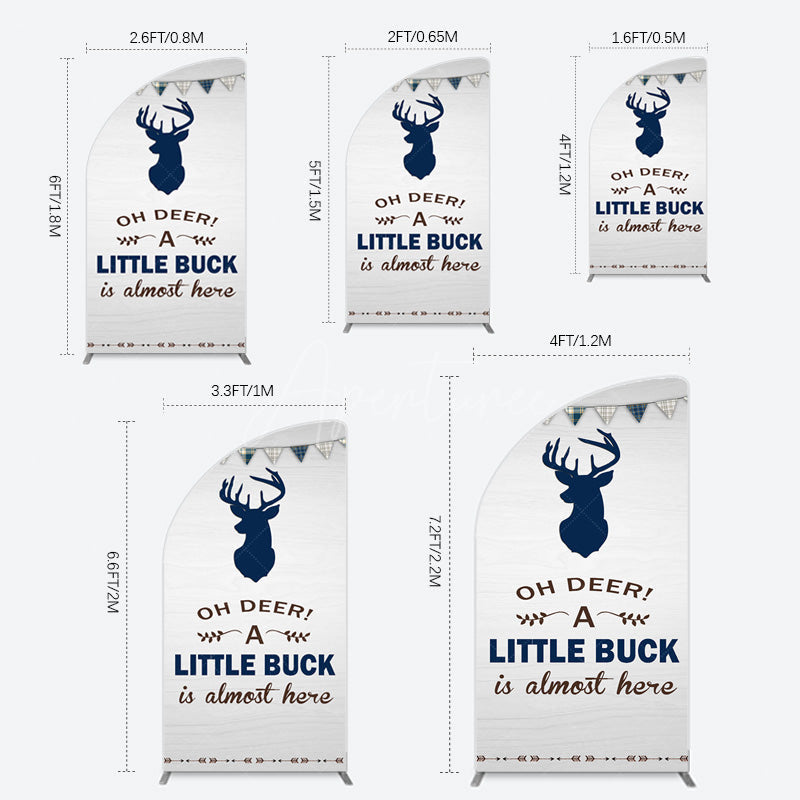 Aperturee - Aperturee Oh Dear A Little Buck Flag Baby Shower Half Moon Arch Backdrop