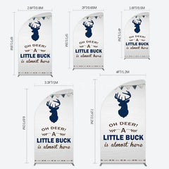Aperturee - Aperturee Oh Dear A Little Buck Flag Baby Shower Half Moon Arch Backdrop