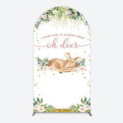 Aperturee - Aperturee Oh Deer Floral Boho Sweet Baby Shower Arch Backdrop