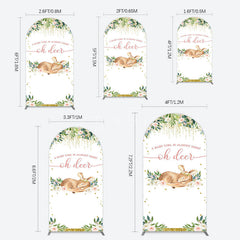 Aperturee - Aperturee Oh Deer Floral Boho Sweet Baby Shower Arch Backdrop